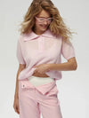 Wolfeel Summer New Polo Collar Hollow Knitted Short Sleeved Sweater Women's