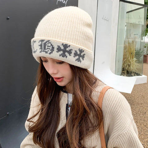 Winter Knitted Skullies Beanie for Women - Stylish Wool Hat