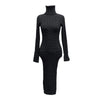 Women’s Turtleneck Knitted Bodycon Midi Dress