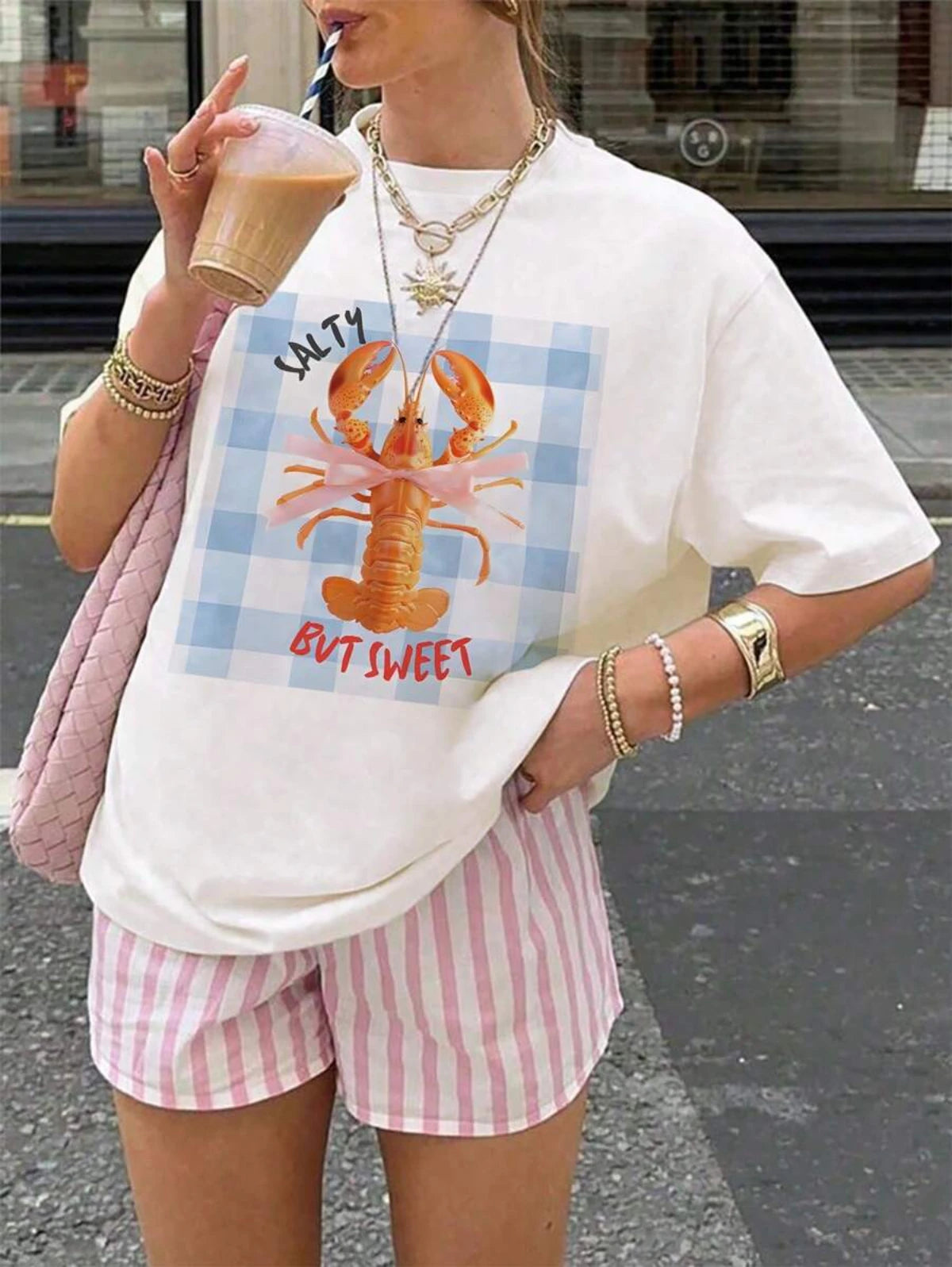 Lobster Bow Tie Tshirt Women Unisex Vintage Fun Graphic