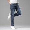 Thin Men's Elastic Cotton Jeans Fashion Gray Comfortable