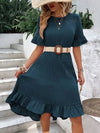 Lace-Up Short Sleeve Dress