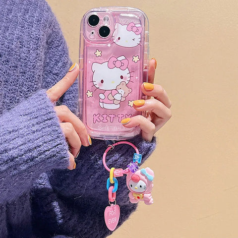 3D Kuromi Sanrio kitty Melody Cinnamoroll Cartoon Cover Phone Case