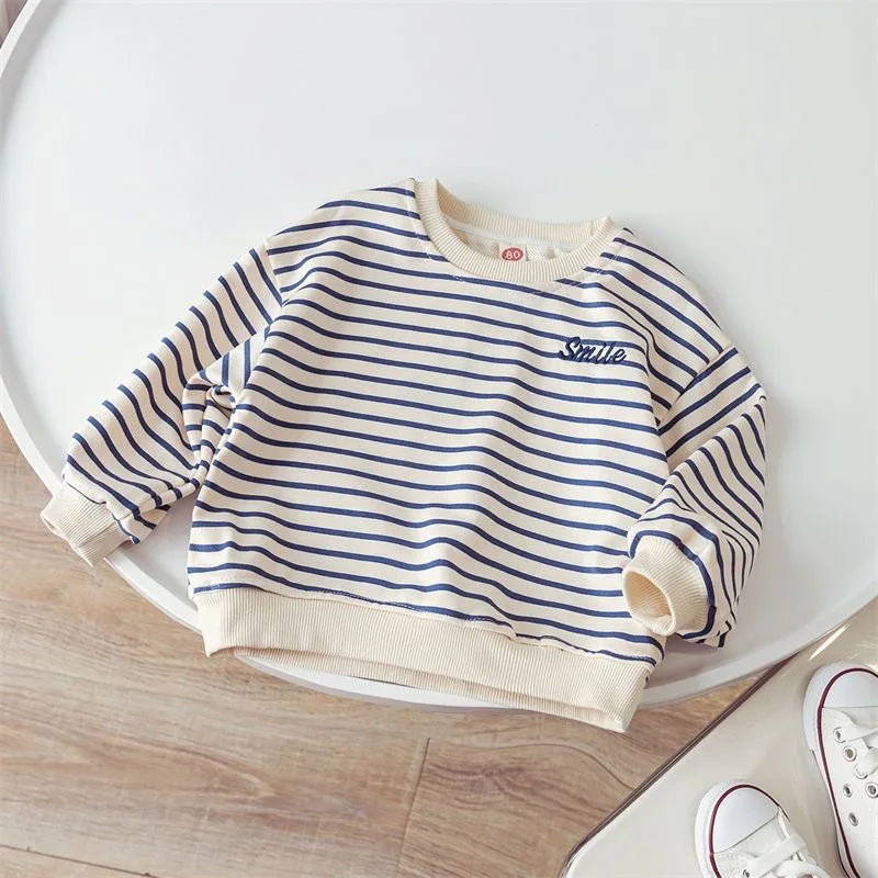 2025 Autumn Striped Boys Fashion Sweatshirts Kids