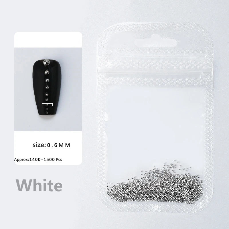 0.4mm-1.5mm Nail Art Beads Steel Ball Metal Micro Caviars Alloy