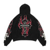 Hip hop retro flame print hoodie men y2k