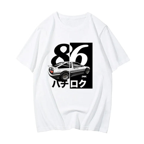 Japan Racing Car Graphic T-Shirt Men's Y2K Summer Streetwear