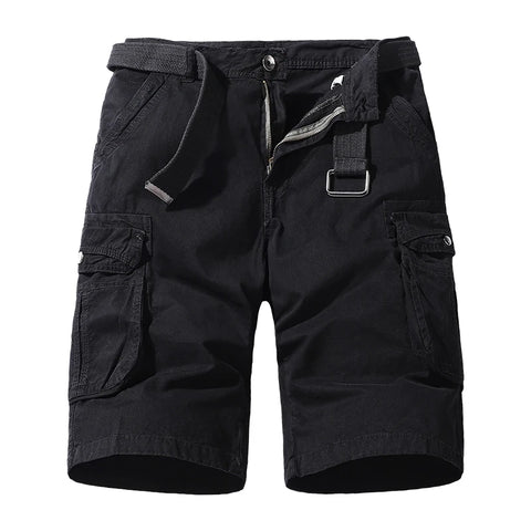 2022 Men's Techwear Leather Shorts: Black Harajuku Denim
