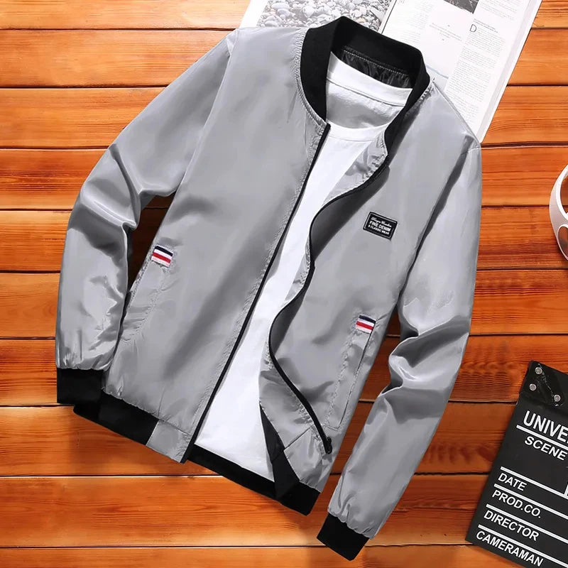 Windproof Casual Jacket Men Stylish Zipper Pocket Coat