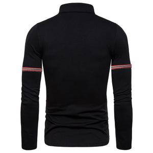 Cotton Long Sleeve Polo Shirt Breathable Lapel Casual