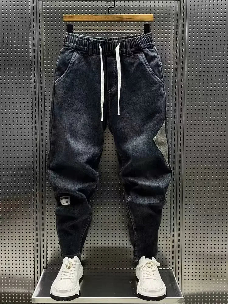 2024 Autumn Men's Fleece Jeans Stretchable Loose