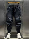 2024 Autumn Men's Fleece Jeans Stretchable Loose