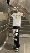 Y2k Jeans Hip Hop Letter Black Pants Punk Loose Straight Wide Leg Trousers Streetwear