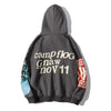 Graffiti Print Padded Sweatshirt Lucky Me I See Ghosts Graphic Y2k