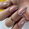 Colorful Glossy Acrylic Press On Nails Long Coffin Tips