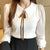 2023 Autumn Fashion: Chiffon Patchwork Sweater - Office Lady Style