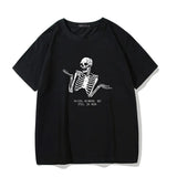 Skull Gothic Top High Street Men's T-shirt Dark Casual Loose Round Neck Short Sleeve