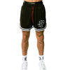 Stretch Mesh Three-Quarter Pants Towel Embroidered Drawstring