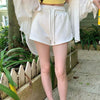 Sommer weiße Kordelzug Hose lässige Damen Shorts