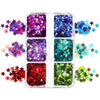 Red Valentines Day Nail Glitter Love Heart Sequins Powder For Art