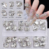 Crystal Nail Rhinestones 24pcs Transparent Alloy Ice Pile Drill