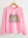 There is no such thing as too many books Sweatshirt flowers