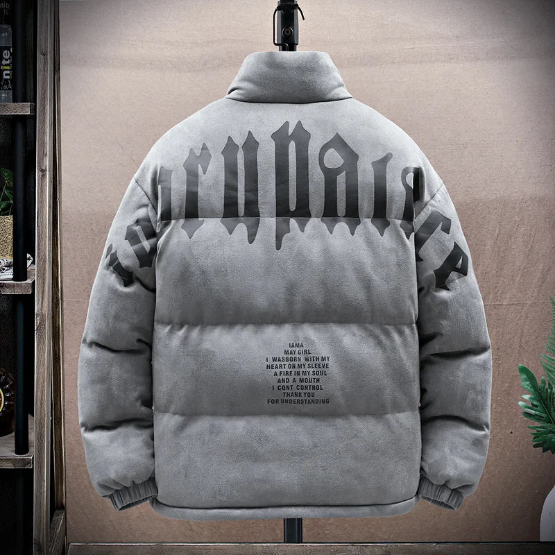 Stand-up Collar Windproof Parka Jacket Warm Oversize Coat For Men