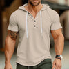 Men's Waffle Hooded T-Shirt Slim Fit
