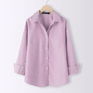 Women's Striped Blouse Elegant Long Sleeve