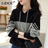 Cozy Autumn & Winter Patchwork Hoodies for Women - Stylish All-Match Pullovers