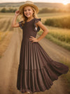 3-14 years Girls Lace Bohemia Long Dresses Baby Kids Flower