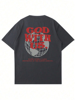God with Us Men Cotton T-shirt Luxury Brand Fashion Big Size Top Casual Short Sleeve Streetwear Classic Print New Arrival Tee