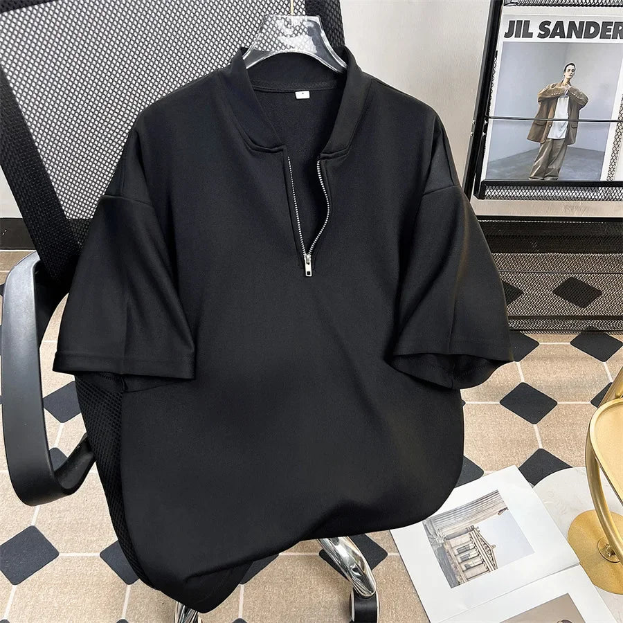 Elevate Your Style with Loose-fit, Shoulder-Padded Korean T-shirts