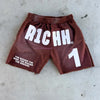 American Retro Senior Rubber Letters Printed Five Pants Loose Thin Section
