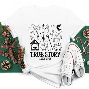 Retro True Story Christmas T-Shirt Religious