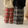 Kids Pants Plaid Printed Wide-leg Pants Winter Clothes