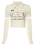 Stylish Women's Streetwear: Long Sleeve Lapel Crop T-Shirt with Detachable Details