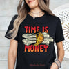 Time Is Money Letter Print Pattern Crew Neck T-Shirt
