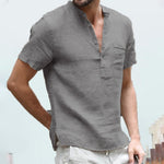 Short-Sleeved T-shirt Cotton and Linen Led Casual