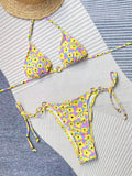 Push Up Micro Bikini Set Sexy Swimwear Flora Swimming Suit Beachwear