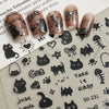 Cartoon Black Cat Nail Stickers Cute Graffiti Painting Kitten Designs