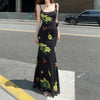 Black Backless Maxi Dress Women's Summer Streetwear