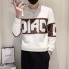 Fashion O-Neck Spliced Printed Letter Sweatshirts Men's Clothing Autumn