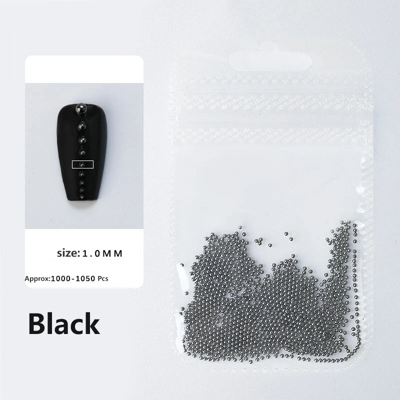 0.4mm-1.5mm Nail Art Beads Steel Ball Metal Micro Caviars Alloy