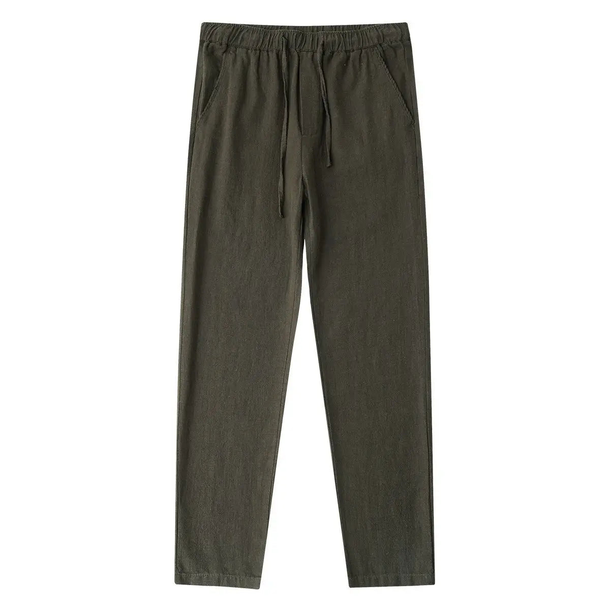 Casual Cotton Linen Chino Pants Men Wide Leg Lightweight Baggy Sweatpants