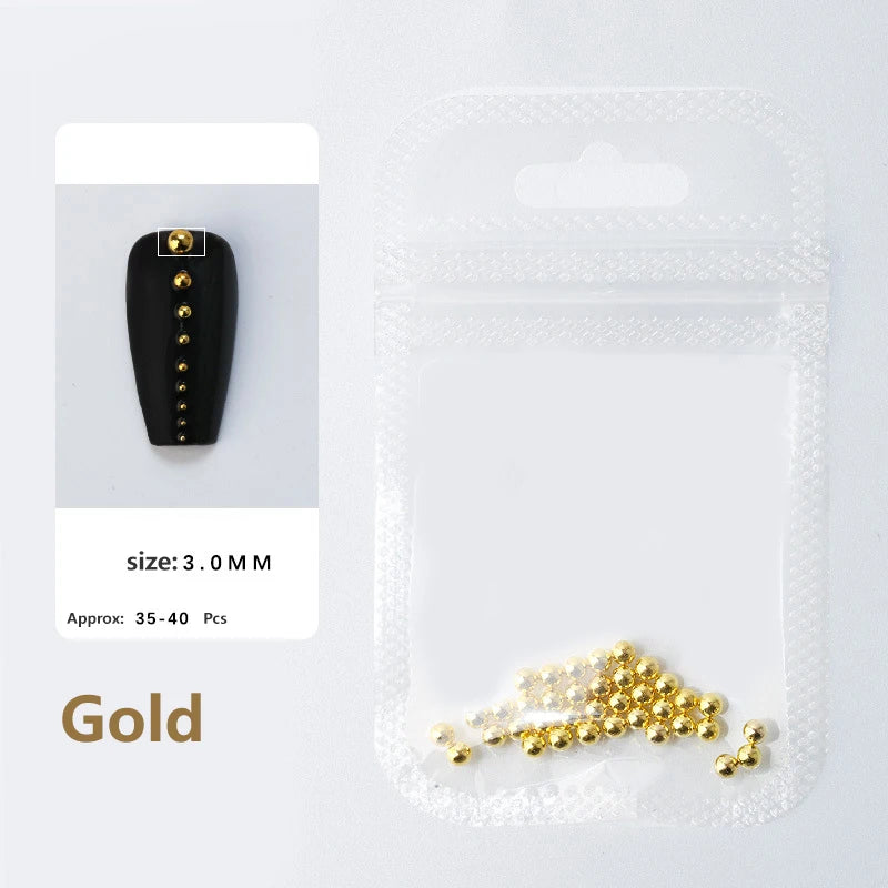 0.4mm-1.5mm Nail Art Beads Steel Ball Metal Micro Caviars Alloy