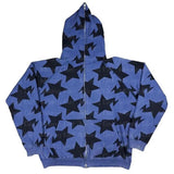 Y2K Star Graphic Hoodie Vintage 2000s Zip Up Sweatshirt for Women