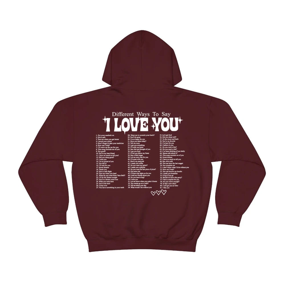 Ways To Say I Love You Hoodie Vintage Retro Aesthetic