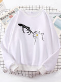 Sweatshirts Hodies Simple Women Print Cat Funny Crewneck Hoody Street