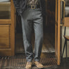 Workwear Retro Jeans Straight Fit Striped Long Pants Men's Autumn
